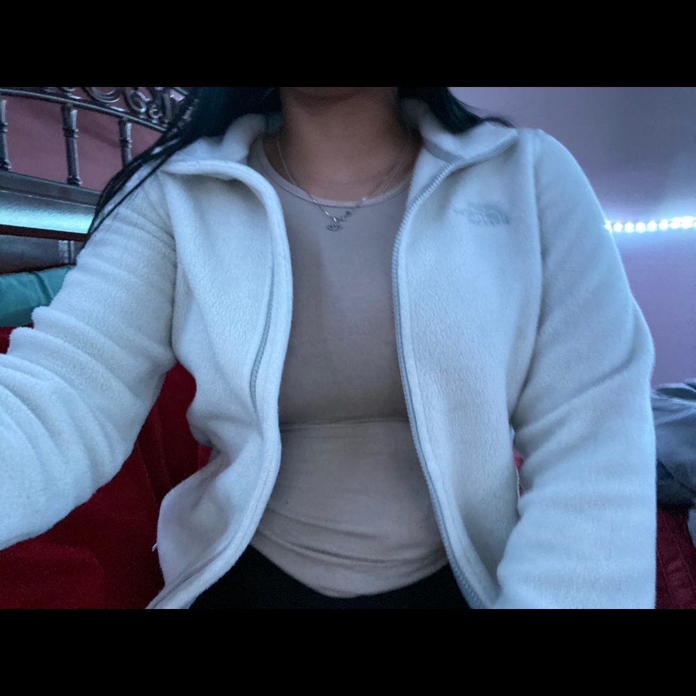 White fleece north face